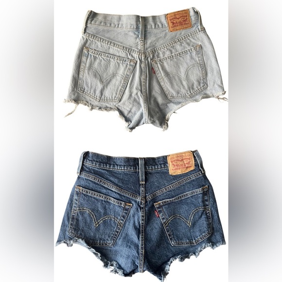 Levi’s 501 ,,Stylish Women's Denim Shorts - Light Blue and Dark Blue - Picture 2 of 16